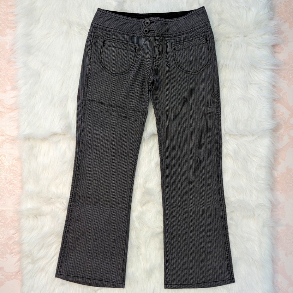 Vintage Gray and Black Stripped Low Rise Pants